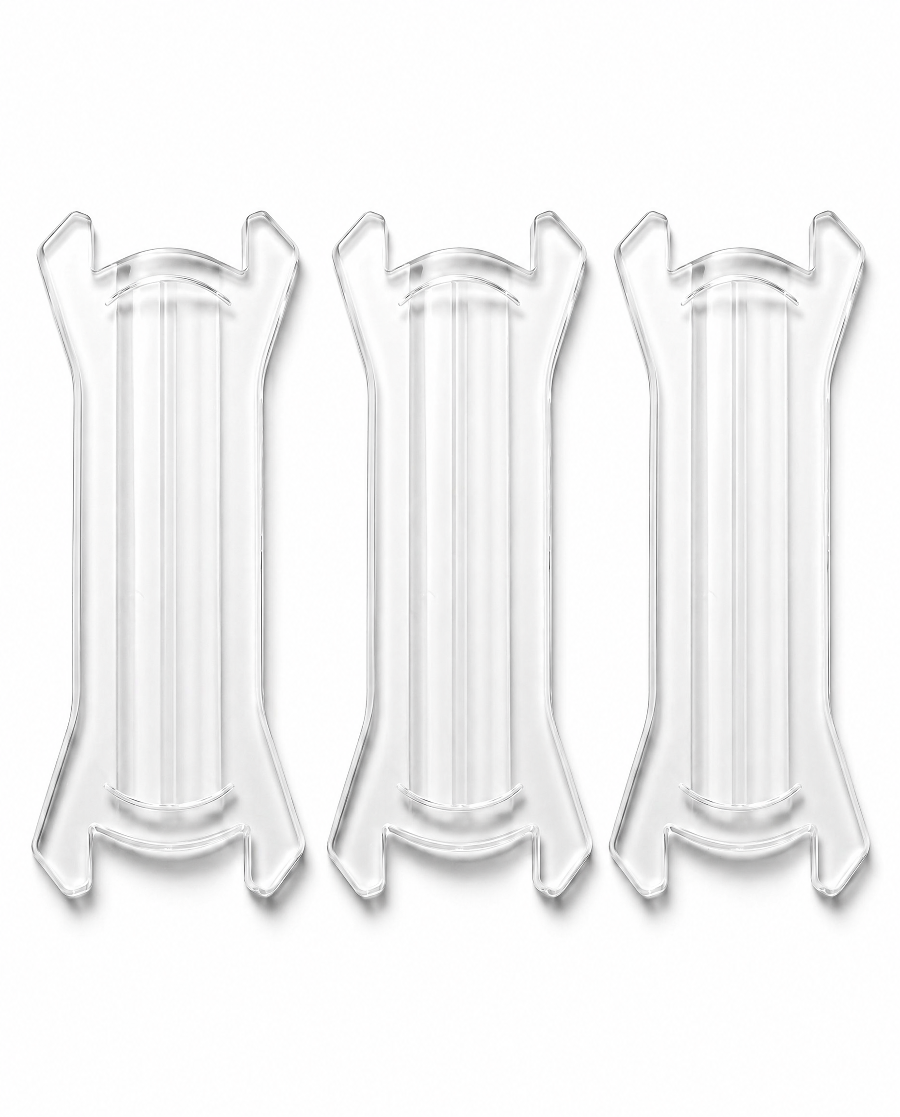 Drie transparante Peakform neusstrips close-up voor betere ademhaling, transparent nasal strips