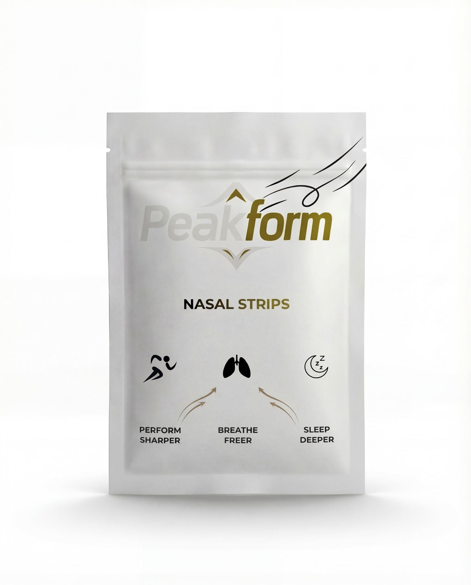 Peakform Race Day Pack neusstrips verpakking met 30 transparante strips voor atleten, nasal strips packaging